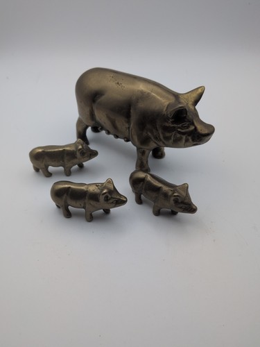 Brass pig figurine - brass,