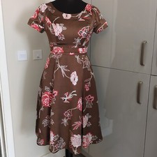 M&S Size 12 (10?) Per Una Classic Dress Birds Net Petticoat Short Sleeved