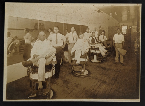 Antique barbershop interior - barbershop,