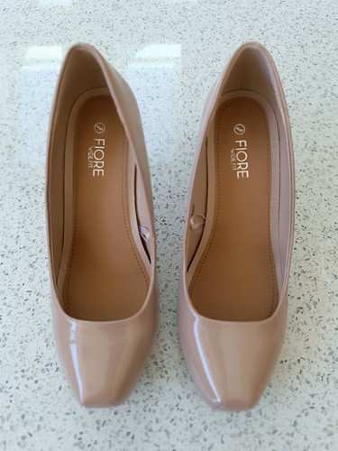 Patent court shoes nude beige - court,