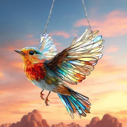 Flat acrylic robin bird - acrylic,
