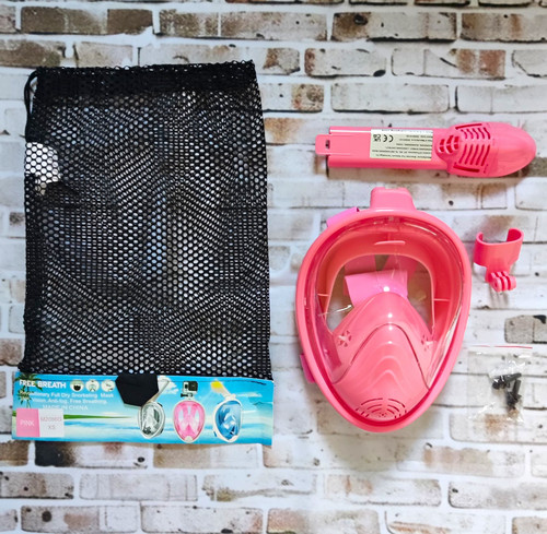 Pink full face snorkel - face, xs