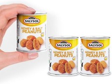 Saysol Honey Peanuts 3 x 50g Cans - Delicious Pure Natural Nuts for Snacking, M