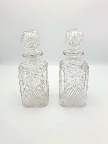 Pair edwardian cut glass - pair,