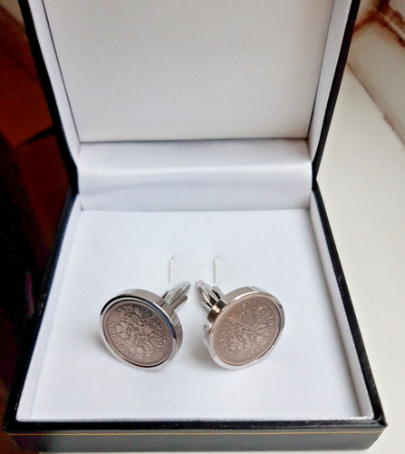 Mens silver plated cufflinks - silver,