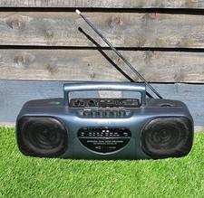 Sony Portable AM/FM Radio Cassette Boombox Black CFS-B11 Radio (Faulty Cassette)