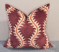 Linwood Helter Skelter Redcurrant Velvet fabric Cushion Cover 50x50 cm