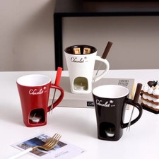 Fondue Mug Set Personal Mini Fondue Pots Chocolate Cheese Ice Cream Fondue Maker