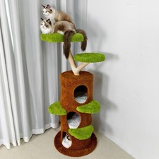 58" Tall Flower Cat Tower Climbing Tree Play House Condo fr Multiple Cats Indoor