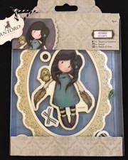 Girl lace frame bird feathers Santoro Gorjuss The Owl cling rubber stamp set