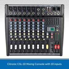 Citronic CSL-10 Mixing Desk Console 10 inputs DSP Effects 3-Band EQ 19" Rack 48V
