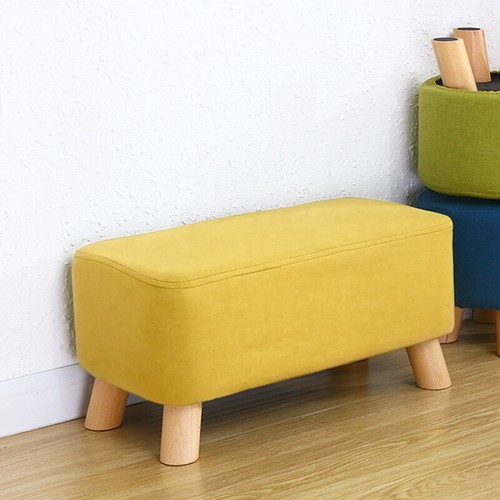 Upholstered linen footstool - upholstered,