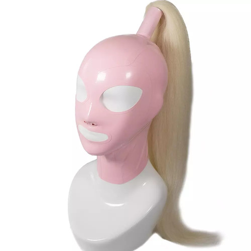 Pink latex gummi hood - latex,