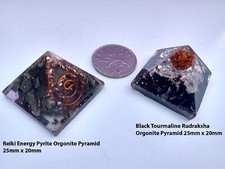 Orgonite Small pyramids x 2 Pyrite, Orgonite Rudraksha