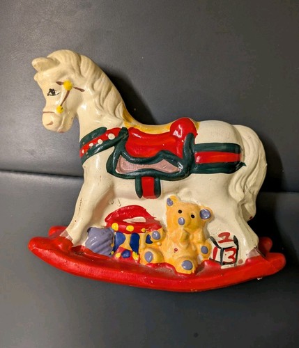 Vintage ceramic rocking horse - vintage,