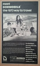 Dormobile Volkswagen Original UK Press Advert  1972