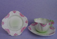 A very rare Shelley Pattern 12096 Floral Dainty tea cup, saucer & lemon plate.