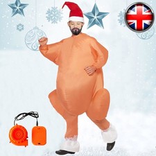 Adult Inflatable Turkey Costume Suit Funny Blow up Fancy Dress Party Outfit UK