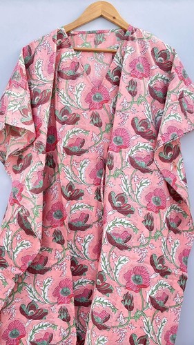 Indian cotton peach floral - indian,