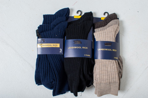 Luxury 3pk lambswool - m&s, rich