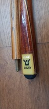 Vintage Signed Steve Davis Riley 2 Pieces Pool Snooker Cue Wooden 145 Cm