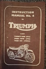 Triumph Workshop Manual 1957-63 T100A T100S T90 3TA 5TA SpeedTwin T90 ORIGINAL