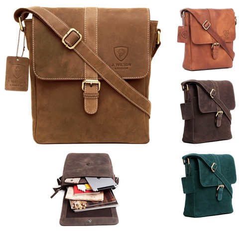 Mens leather shoulder bag - leather,