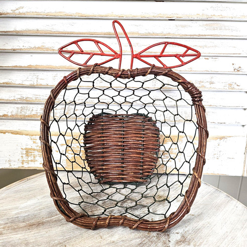 Wicker apple basket vintage - apple,