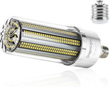 80W LED Corn Light Bulb 9600LM 5000K Daylight E27/E40 Base - High Bay Garage, Wa