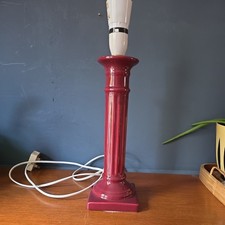 Pillar Ceramic Vintage Lamp Burgundy Retro classic home decor 