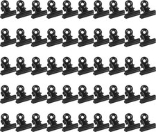 50 Pieces Metal Hinge Clips, 22mm Black Bulldog Clips with Strong Spring Metal