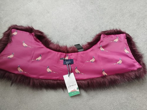 Joules burgundy faux fur neck - fur,