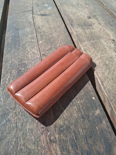 Vintage brown leather cigar - vintage,