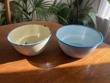 Pair Of Vintage Enamel Bowls