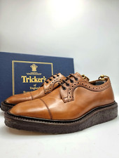 STUNNING TRICKER'S X KAFKA Burnished Beechnut Derby Crepe Sole UK 8 US 8 EU 42