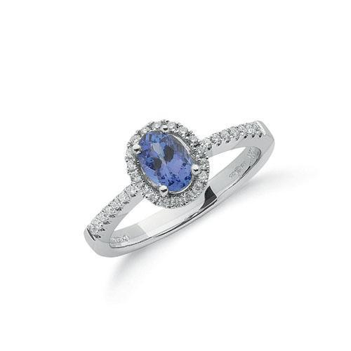 18ct white gold tanzanite - white,