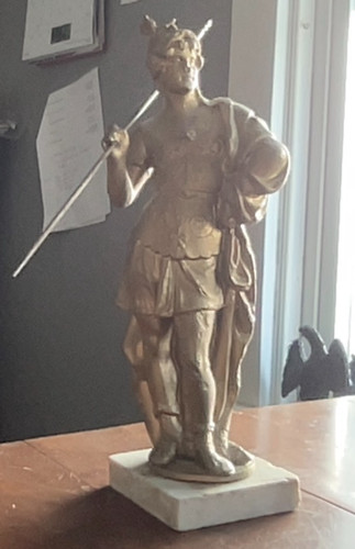 Vintage greek metal statue - metal,