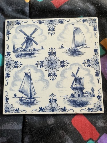 Vintage delft blue - tile, 150mm