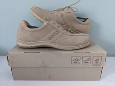 Ecco Sky Lace Beige Suede Womens Shoes UK 6.5 Eu 40 Walking Trainers Boxed