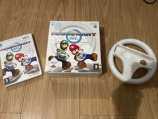 Mario Kart Wii with 2x Wheels. 1 Complete Boxed with Manual. 1 Used VGC
