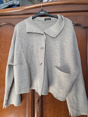 Beige wool oversized jacket - beige, by