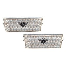 2pc metal trough 40cm - metal,