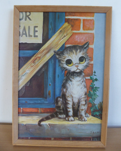 Vintage big eyes sad cat - eyes, pity