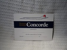 Vintage British Airways Concorde Supersonic Flight Blank Certificate 1980s
