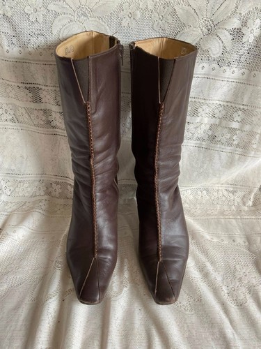 Duo wide calf boots brown - duo,