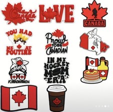 11pcs Canadian themed shoe charms Canada flag maple syrup - Will fit croc crocs