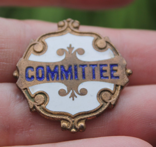 Vintage committee enamel lapel - committee,