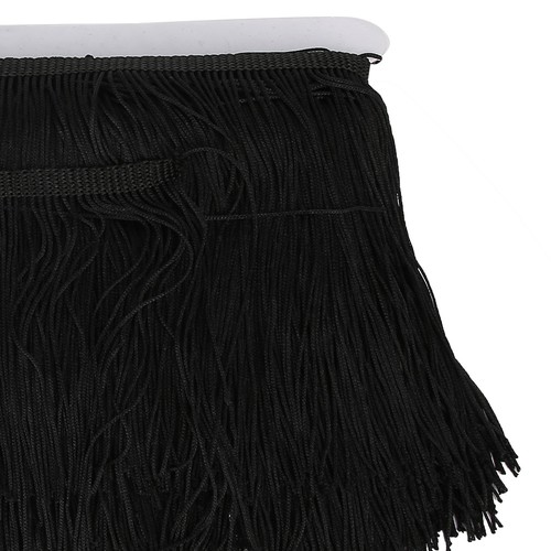 Black 10yd 14cm long fringe - 14cm,