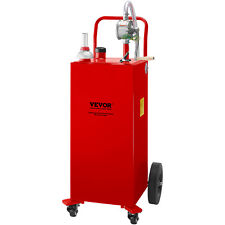 VEVOR Fuel Caddy Fuel Storage Tank 30 Gallon 4 Wheels with Manuel Pump Red