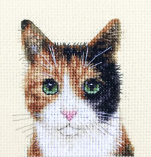 CALICO, TORTOISESHELL CAT, KITTEN  - Full counted cross stitch kit- Fido Stitch